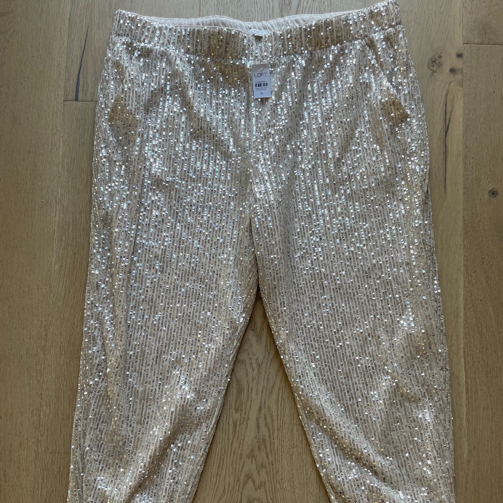 NWT Loft Sequin Jogger Pants